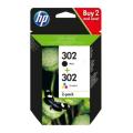 HP cartucho de tinta negro / color (X4D37AE / 302) (Paquete Doble, multipack)